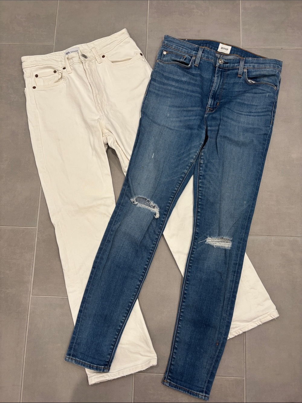 2 jeans, 1 great price! Hudson Women’s Skinny Jeans+Zara classic white Jean